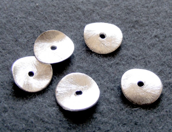 Gebogene Scheibe, 12 mm, versilbert, matt gebürstet