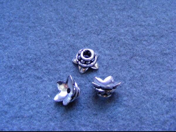 Perlkappe, versilbert