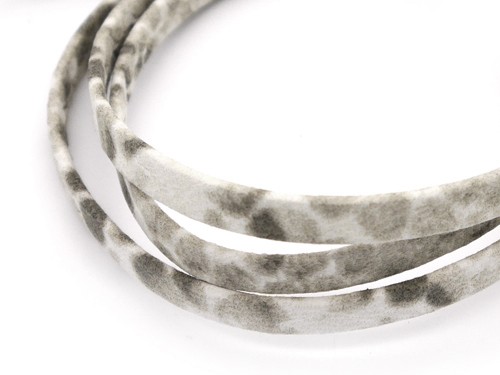 Lederband, 10 cm, 5 mm, beige schlangenoptik