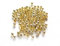 50 Stk. Quetschperlen, 2,5 mm, 925 Silber, vergoldet 50 Stk. Quetschperlen, 2,5 mm, 925 Silber, vergoldet