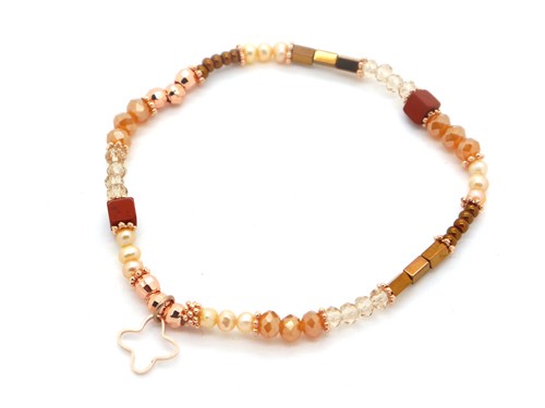 Armband, 170 mm, rosé/karmin