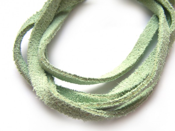 Velourleder, 4 mm, flach, mint