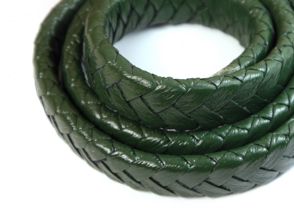 Lederband, 10 cm, 15 mm, dunkelgrün