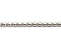 1 Strang Muschelkernperlen, 8 mm, silber 1 Strang Muschelkernperlen, 8 mm, silber