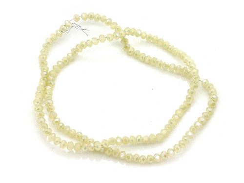 1 Strang Glasschliffperlen, 2 mm, gelbgrün-irisierend