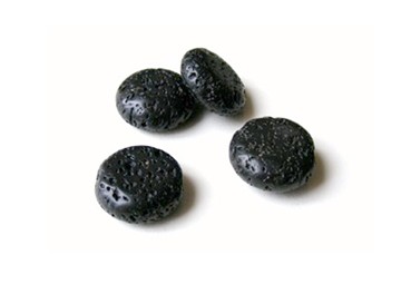 1 Strang Lava, abgerundete Scheibe, 15 mm, schwarz