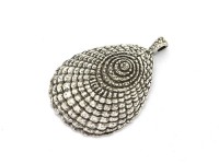 Anhänger Muschel, 62 mm, versilbert geschwärzt Anhänger Muschel, 62 mm, versilbert geschwärzt