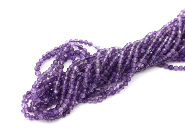 1 Strang Amethyst, 2 mm, lila