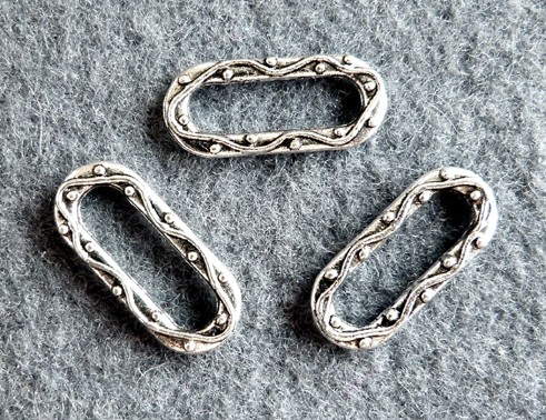 Oval, 11 mm, versilbert