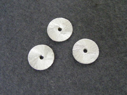 Scheibe, 10 mm, versilbert, matt gebürstet