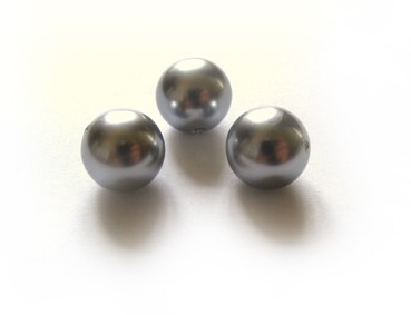 Muschelkernperle, 14 mm, silber
