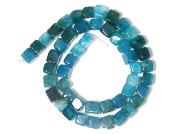 Würfel, Naturstein, 8 mm, petrol-blau