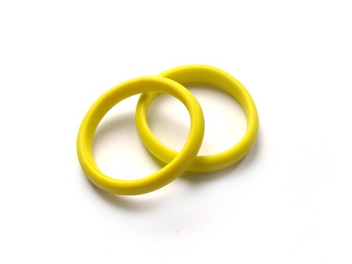 Glasring, ca. Ø 24 mm, gelb, matt