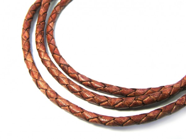 Lederband, 10 cm, 4 mm, rotbraun