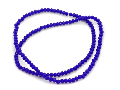 1 Strang Glasschliffperlen, 3 mm, royalblau