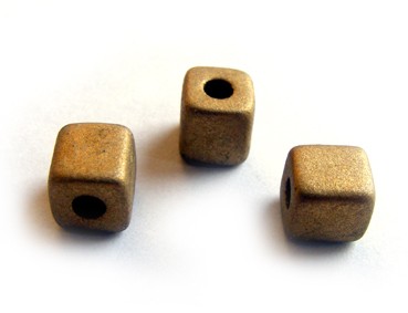 Keramik Würfel, 7 mm, gold