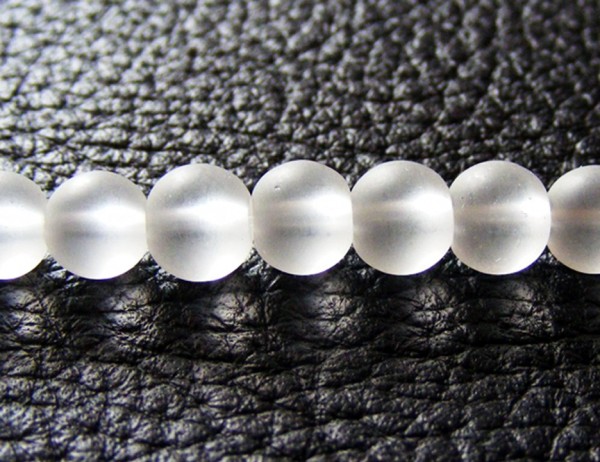 1 Strang Glasperlen, 10 mm, weiß