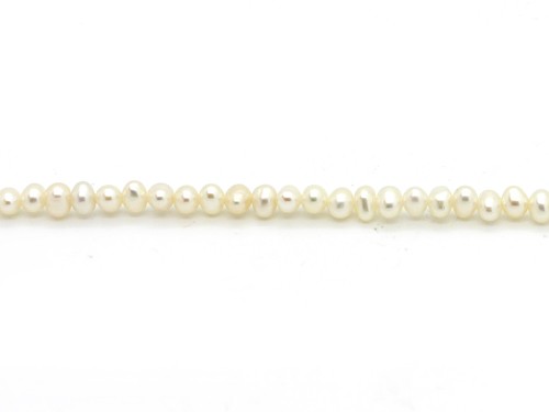1 Strang Süßwasserperlen, 3x4 mm, natur