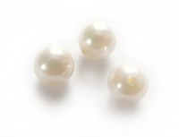 Muschelkernperlen, 10 mm, perlweiß Muschelkernperlen, 10 mm, perlweiß
