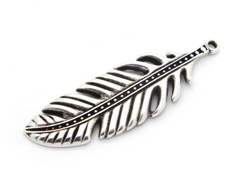 Blatt, 60 mm, versilbert, geschwärzt