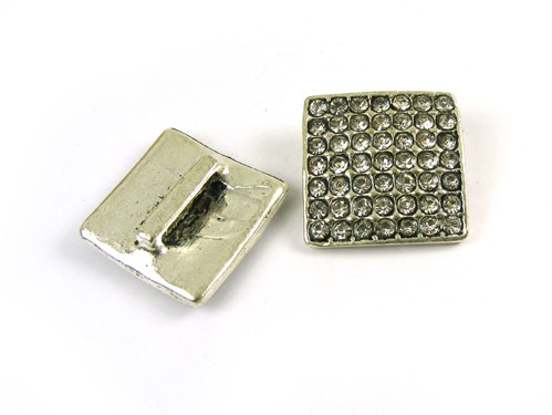 Quadrat, 19 mm, versilbert, geschwärzt