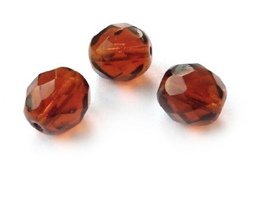 15 Stk. Kugeln, 8 mm, braun, facettiert