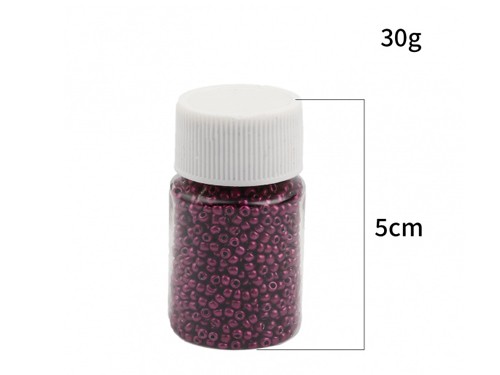 1 Dose Glas-Roccailles 30g, 2 mm, fuchsie metallic