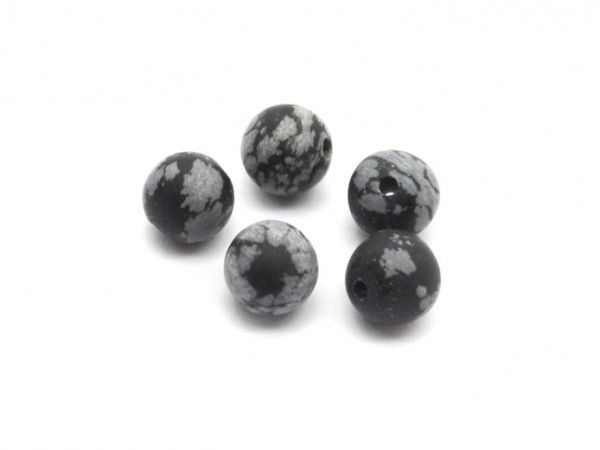Obsidian, Kugel, 6,5 mm, schwarz/grau