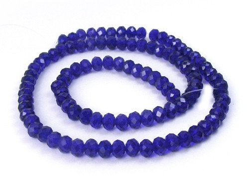1 Strang Glasschliffperlen, 6 mm, royalblau