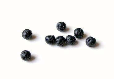 1 Strang Lava, Kugel, 6 mm, schwarz