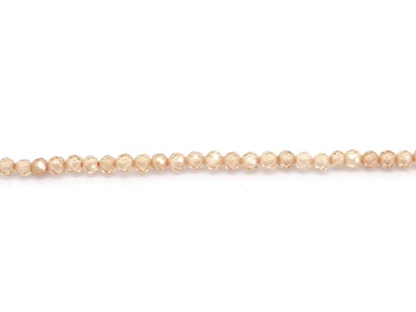 1 Strang facettierte Zirkonia, 3 mm, rund, Nude
