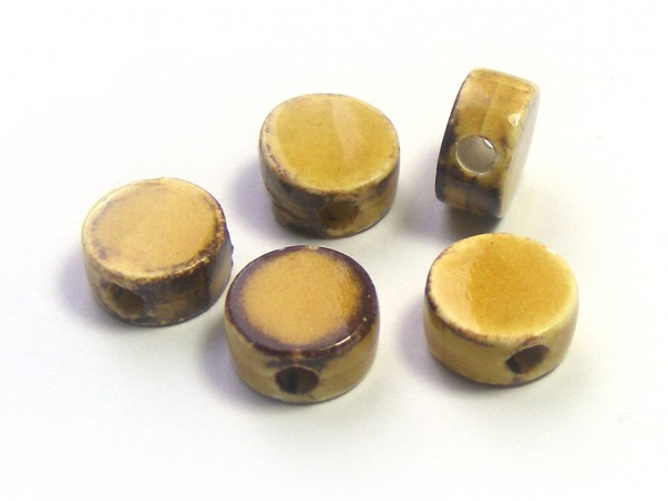 Keramik Scheibe, 8 mm, honig