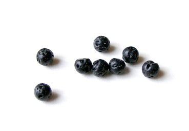 1 Strang Lava, Kugel, 4 mm, schwarz