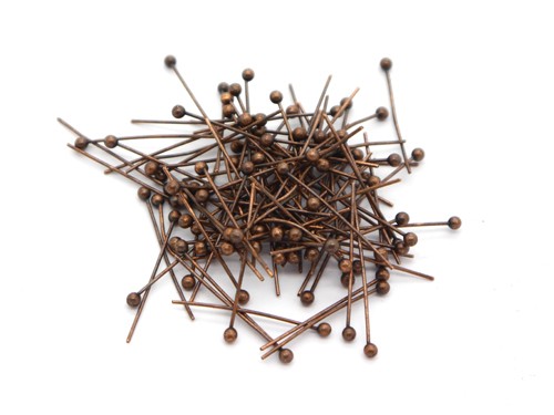 100 Stk. Kugelstifte, 20 mm, bronzefarben