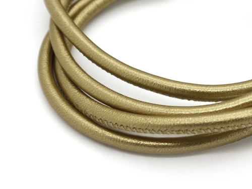 Lederband, 10 cm, 4 mm, gold matt
