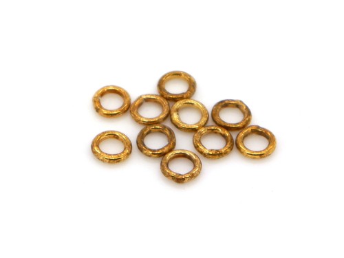10 Binderinge, Messing, 5 mm, antikgold