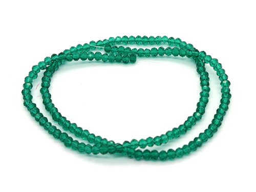 1 Strang Glasschliffperlen, 3 mm, grün