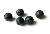 1 Strang Lava, Kugel, 10 mm, schwarz 1 Strang Lava, Kugel, 10 mm, schwarz