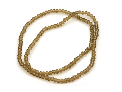 1 Strang Glasschliffperlen, 3 mm, braun