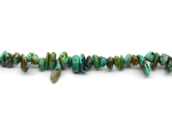 1 Strang echter Türkis, Splitter, ~8 mm, türkis/braun