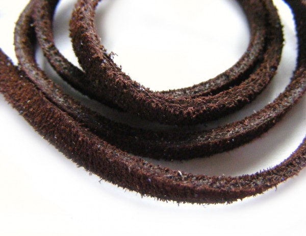 Velourleder, 4 mm, flach, haselnuss