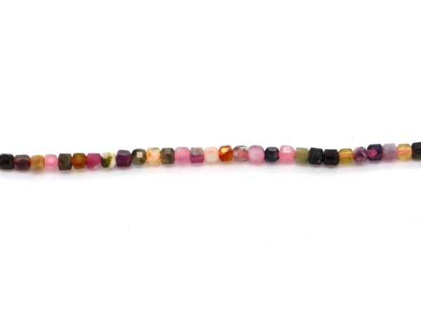 1 Strang Turmalin, Würfel, 2 mm, bunt