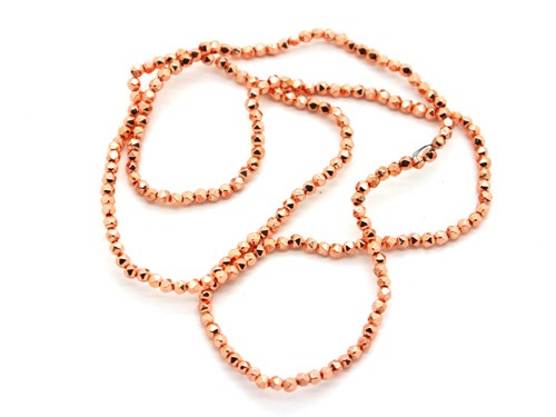 1 Strang Hämatit, 2 mm, rosévergoldet