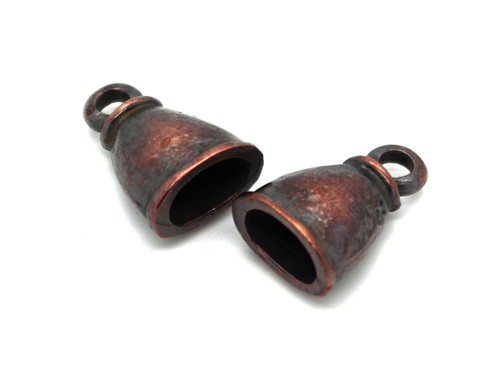 Endkappe für Lederband, 16 mm, verkupfert