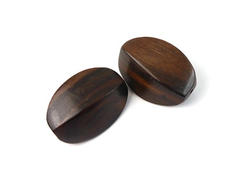 Gedrehtes Oval, 30 mm, dunkelbraun