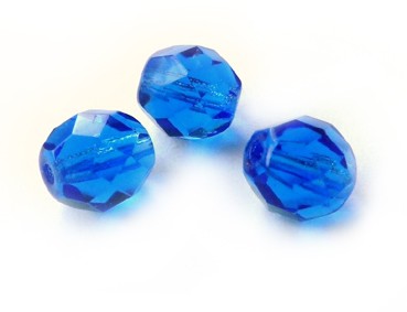 15 Stk. Kugeln, 8 mm, blau, facettiert