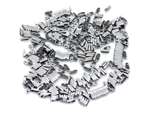 1 Strang Quarter-Tila-Perlen, Hämatit, 5x2 mm, silber