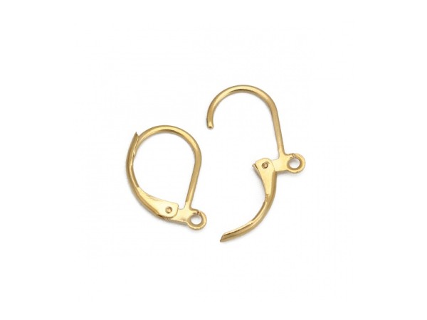 Ohrhaken mit Mechanik, Edelstahl, vergoldet, 1 Paar