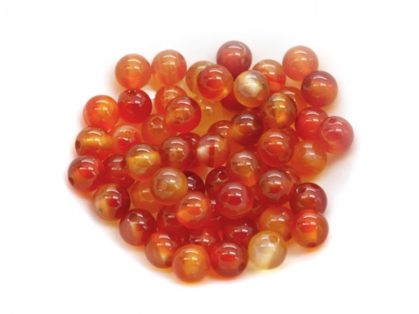 Karneol, Kugel, 6 mm, orange-glanz