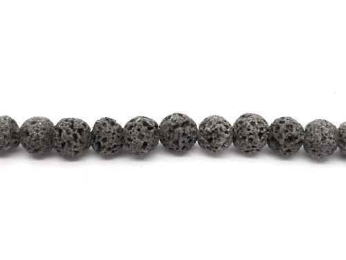 1 Strang Lava, Kugel, 6 mm, dunkelgrau